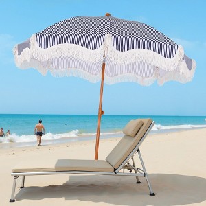Captiva Designs 7ft Portable Patio Umbrella with Fringe - Stylish Outdoor Shade with UPF 50+ Protection (No Base) - 1 of 4
