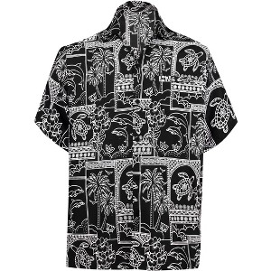 LA LEELA Mens Hawaiian Shirts Short Sleeve Button Down Shirt Men's Party Shirts Casual Vacation Summer Tropical Island Shirts Funny - 1 of 4