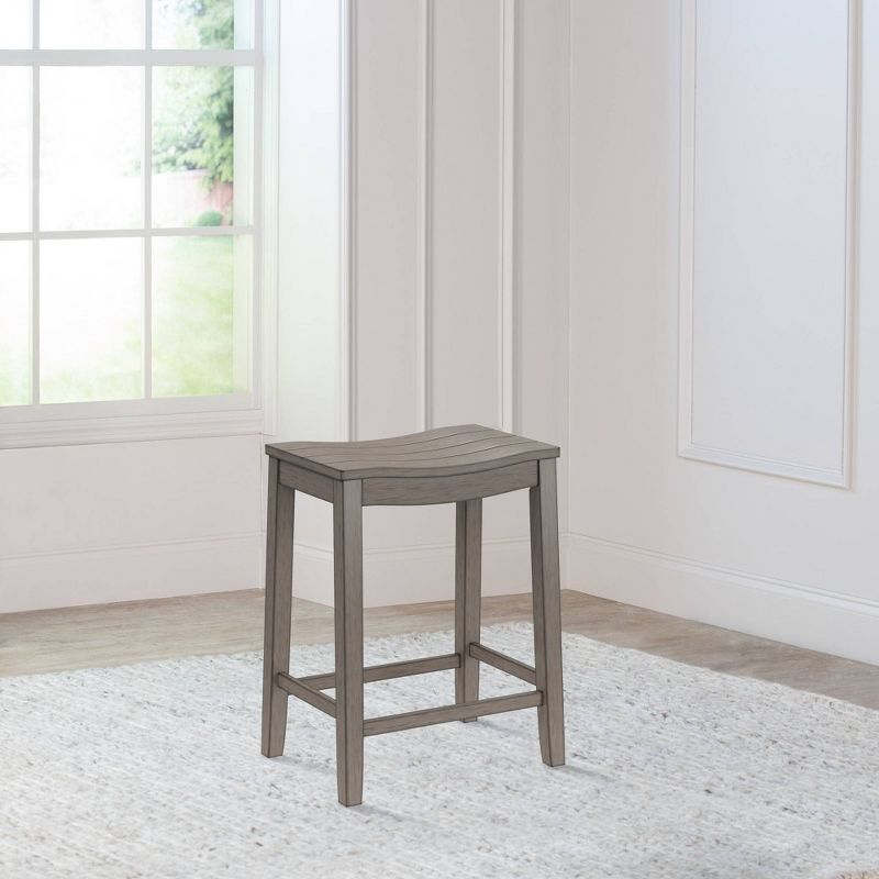 Fiddler Backless 24&#34; NonSwivel Counter Height Barstool Aged Gray - Hillsdale Furniture, 3 of 13