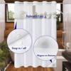 Aoibox No Hook Waffle Weave Shower Curtain with Snap-in Fabric Liner Set, Hotel Style with Mesh Top Window, Waterproof & Washable - 3 of 4