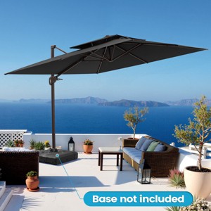 Crestlive Products 10FT Square Double Top Cantilever Umbrella Outdoor UV30+ 360 Degree Rotation Offset Umbrella 6 Heights Adjustable - 1 of 4