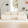114" Modern U-Shaped Modular Sectional Sofa for Living Room, Flannelette Fabric 3-Seater Couch with Deep Seat, Boneless Design, No Assembly - 3 of 4