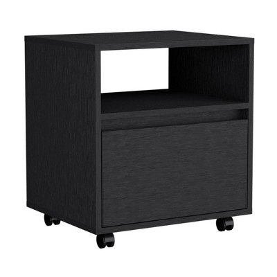 NicBex Nightstand with Drawer and Open Storage Shelf Modern Side End Table with Wheels for Bedroom,Living Room