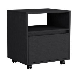 NicBex Nightstand with Drawer and Open Storage Shelf Modern Side End Table with Wheels for Bedroom,Living Room - 1 of 4