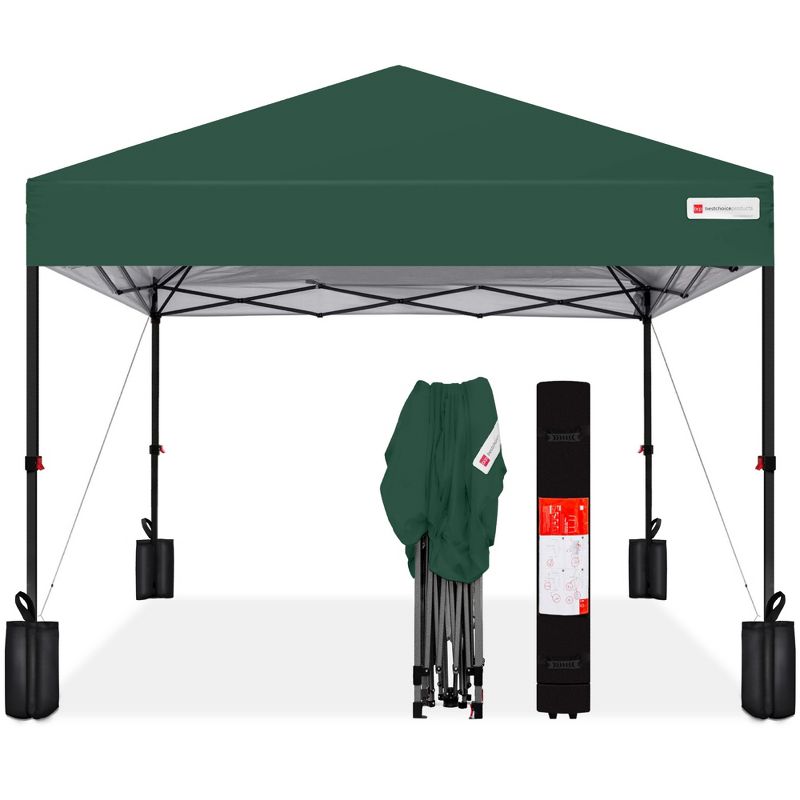 Best Choice Products 12x12ft Easy Setup Pop Up Canopy w/ 1-Button Setup, Wheeled Case, 4 Weight Bags, 1 of 9