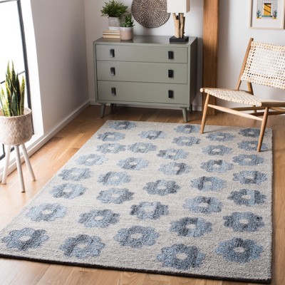 Hand-Tufted Harmonious Gray Wool Abstract Area Rug - 59"x84"