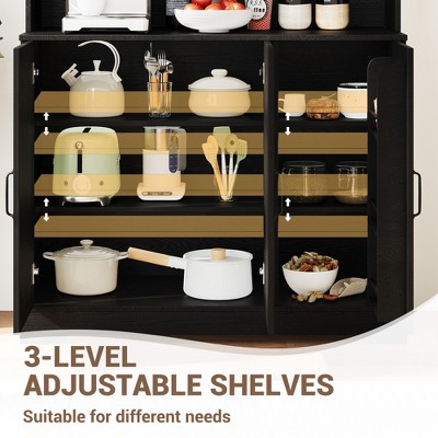 Garvee Pantry Cabinet with Charging Station, Tall Kitchen Pantry Storage Cabinet with Hutch,70.9 Inch Kitchen Cabinet with Glass Doors, for Dining Room — фото 7