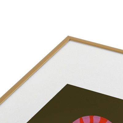Vibrant Red Vase Digital Art Print with Gold Frame