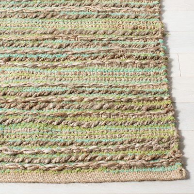 Cape Cod Green Handwoven Jute Area Rug, 3' x 5'