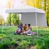 Costway 10 X 10FT Pop up Canopy Tent with 1 Sidewall, Portable Backpack, 4 Stakes Slant Leg Blue/White/Pinl/Gray - 2 of 4