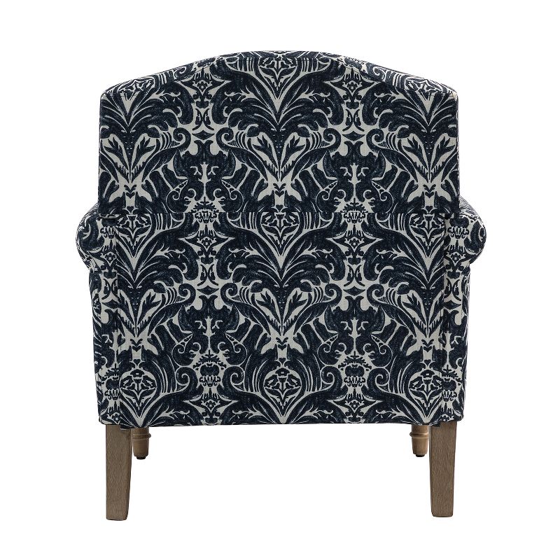 Set of 2 Yahweh Wooden Upholstered Armchair with Panel Arms and Camelback for Bedroom  | ARTFUL LIVING DESIGN, 5 of 11