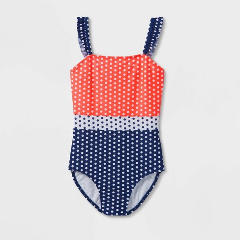 Girls Polka Dots One Piece Swimsuit Cat Jack Target