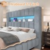 Bed Frame with LED Lights, Upholstered Platform Bed Frame with 51.2" Storage Headboard - 4 of 4