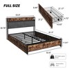 King Size Platform Bed with Storage Headboard, 4 Drawers and Charging Station - 3 of 4