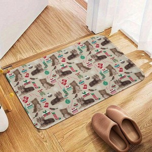 Chocolate Yorkie Christmas Bathroom Rugs Winter Bath Mat Absorbent Non Slip Bathroom Mat Christmas Soft Floor Carpet 16x20 Inches - 1 of 1