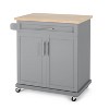 2 Doors 1 Storage Drawer Kitchen Island Utility Storage Cart with wheels-Christopher Knight Home - 2 of 4