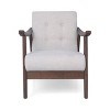 PAGED Tufted Accent Chair Comfy Living Room Chairs Mid-Century Modern Armchair with Bent-Wood Arms for Living Room, Study - 2 of 4