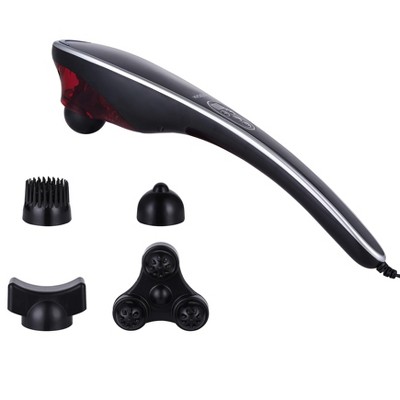 Handheld Percussion Massager with Heating 6 Interchangeable Massage Nodes  Stepless Speed