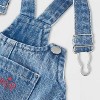 Baby Girls' 2pc Disney Minnie Mouse Americana Short Sleeve Bodysuit and Denim Overalls Dress Set - Blue - 4 of 4