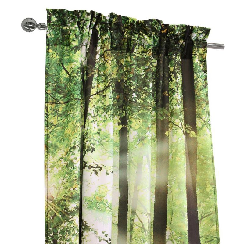 Habitat Photo Real Colorful Forest Pole Top Light Filtering Decorative Curtain Pair Each 38" x 84" Multicolor, 3 of 6