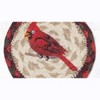 Earth Rugs Cardinal Printed Coaster – Red Songbird on Braided Jute, Rustic Winter Accent, 5"x5" - 3 of 3