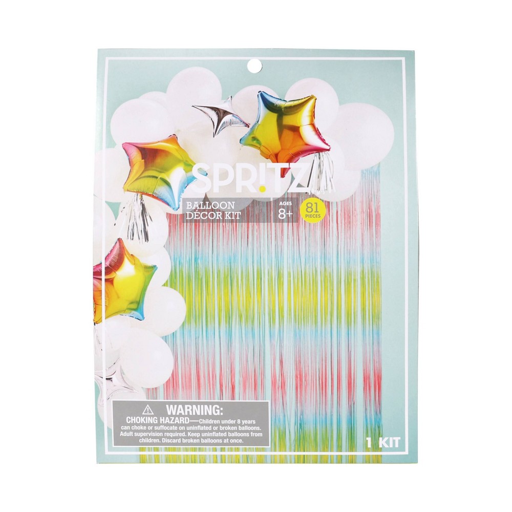 1 kit 50ct Large Balloons Arch with Stars Backdrop - Spritz 81 pieces 