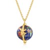 Ross-Simons Italian Multi-Gemstone World Travel Globe Necklace in 18kt Gold Over Sterling - 3 of 4