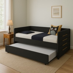 Daybed - Modern Upholstered Sofa with Trundle for Bedroom or Guest Room, Space-Saving Twin Bed Frame - 3irtyhousy - 1 of 4