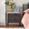 Buylateral Keely Nightstand Charcoal Gray: Modern Bedside Table with Faux Marble Top, Storage Drawer - image 2 of 4