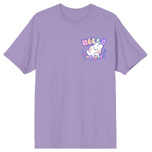 Lovely MongMong Rainbow Art Crew Neck Short Sleeve Purple Haze Women's T-shirt - 1 of 4