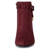 Allegra K Women's Pointed Toe Block Heel Zipper Ankle Boots - 3 of 4