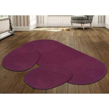 Country Braid Collection 100% Polypropylene Reversible Indoor Area Utility Rug Set - Better Trends