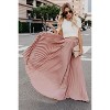 Women's High Waist Skirt, Flowy Chiffon Pleated Maxi Skirt Pink - 3 of 4