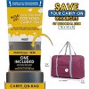 Personal item bag fits personal item size 17.7 x 6.3 x 12.6 foldable travel hand luggage bag,lightweight, for both men and women - 2 of 4