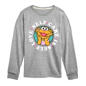 Boys' - Sesame Street - Self Care Is Self Love -Toddler and Youth Long Sleeve T-Shirt Long Sleeve Graphic T-Shirt - 1 of 3
