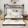 Tangkula Twin Over Twin Bunk Bed w/ Trundle Industrial Metal Bunkbed Frame - 2 of 4