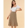 INSPIRE CHIC Women's Print Floral Peasant Elastic Waist A-Line Midi Skirts - 4 of 4