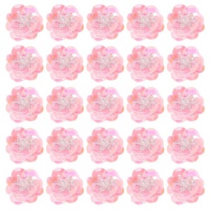 Unique Bargains Iron On Durable DIY Clothing Sequin Bead Flowers Patches 50 Pcs - 1 of 4