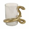 Decorative Metal Glass Aluminum Pillar Holder with Serpent Design in Boho Style - 3 of 4