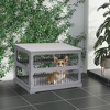 PawHut Dog Crate Furniture Decorative Cage Kennel with Strong Construction Materials & a Classic Americana Style, Gray - 2 of 4