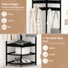 Corner Coat Rack with Storage, Hall Tree with Mesh Shelves, Farmhouse Floorstanding Clothes Rack Shoes Shelf Organizer for Entryway Bedroom - 2 of 4