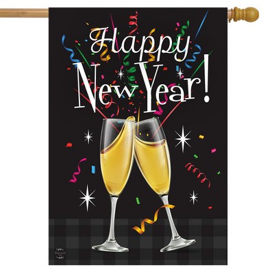 Happy New Year Double-Sided Polyester House Flag