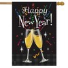 Happy New Year Double-Sided House Flag Champagne Glasses Toast 28" x 40" Briarwood Lane - 2 of 4