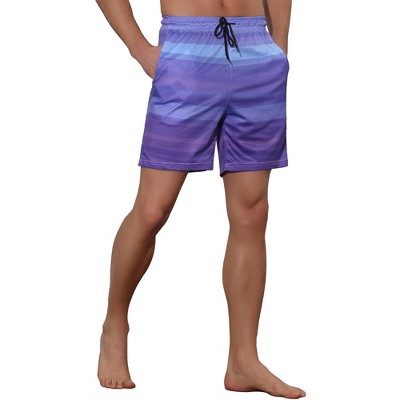 Lars Amadeus Men's Drawstring Waist Colorful Pattern Hawaiian Swim Board Shorts Purple 32 — фото 4