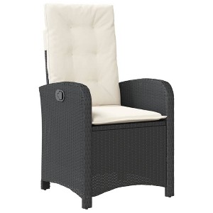 vidaXL Reclining Garden Chair Black PE Rattan Standard - 1 of 4