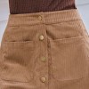 Women's Retro-Inspired Corduroy Button-Front Mini Skirt - Cupshe - 4 of 4