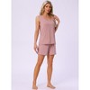 INSPIRE CHIC Women's Cotton Soft Sleeveless Tank Top with Shorts Pajama Set - 2 of 4