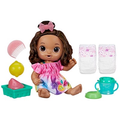 Baby Alive Fruity Sips Baby Doll Brown Hair Brown Eyes