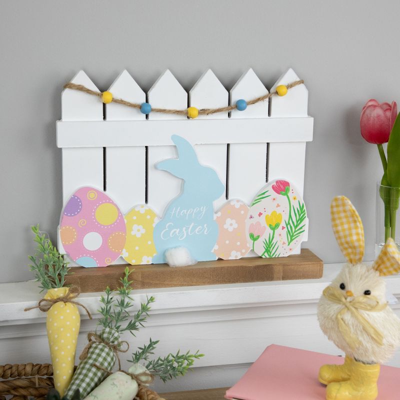 Northlight Happy Easter Bunny with Picket Fence Decoration - 11.75", 2 of 8