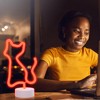 Xtreme Cat Neon Sign, Orange LED Cat Tabletop Sign with Holder Base, Battery Powered, 4 Hour Timer - 4 of 4